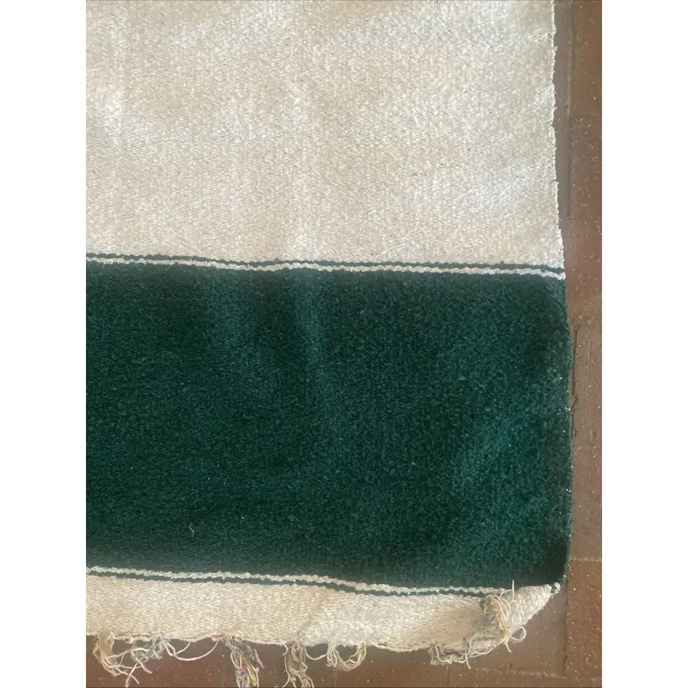 NFL Philadelphia Eagles Green White Falsa Throw Blanket 77” X 46” Logo Handmade